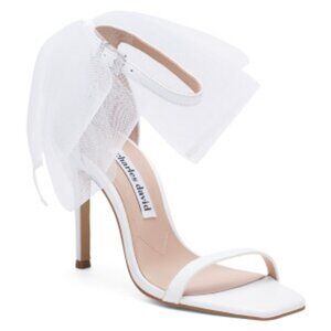 Charles David Leather Emotional - Oversized Bow - Heeled Sandal - White Leather